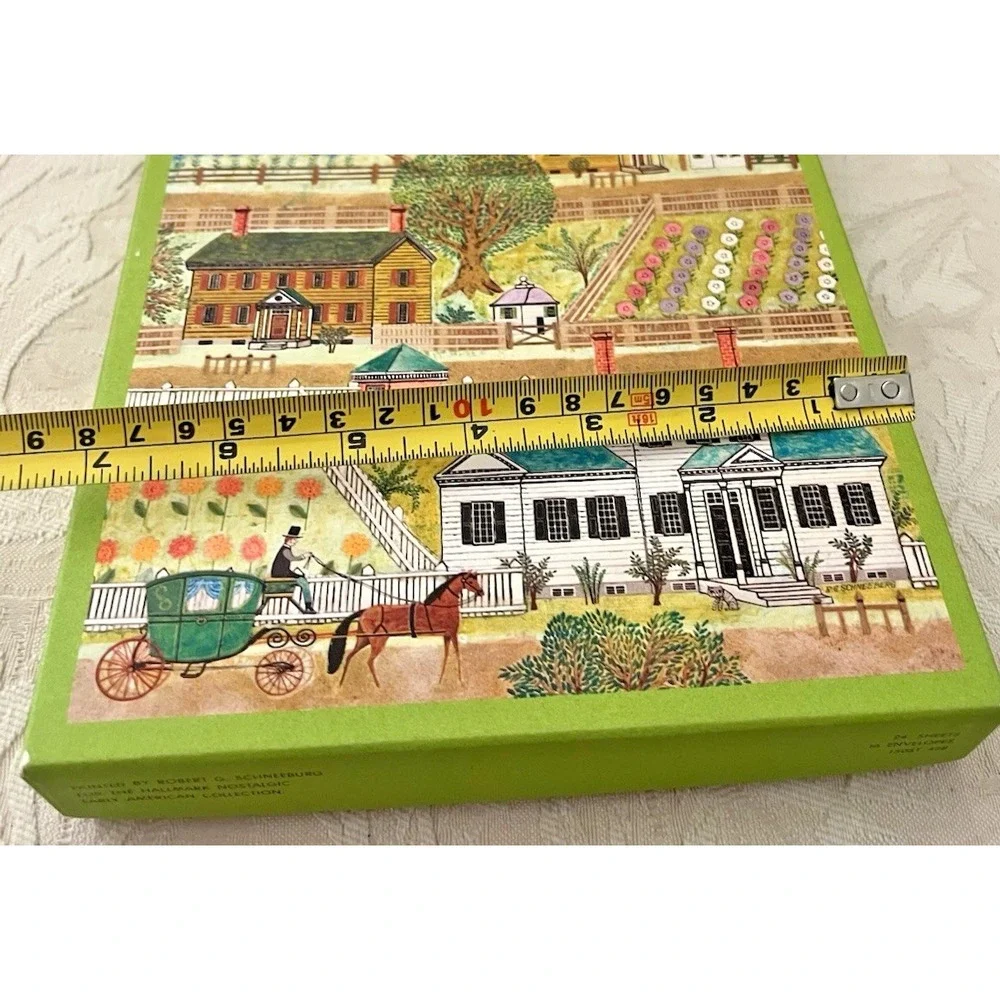 Hallmark Nostalgic Stationary Set NEW Vintage 70s Robert G. Schneeburg Folk Art